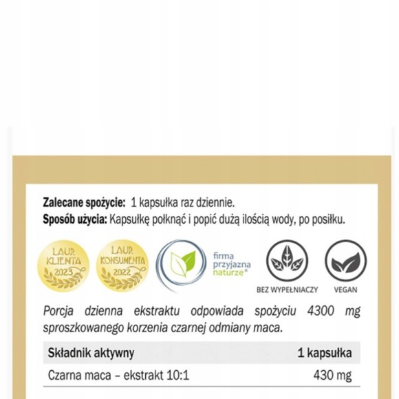 Yango CZARNA MACA wsparcie na: ENERGIA KONCENTRACJA