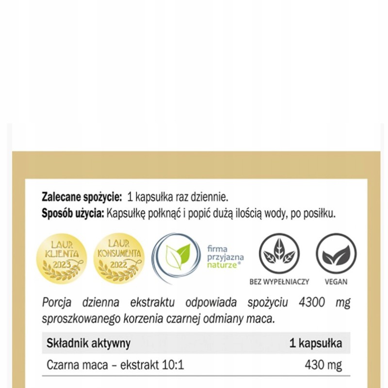 Yango CZARNA MACA wsparcie na: ENERGIA KONCENTRACJA