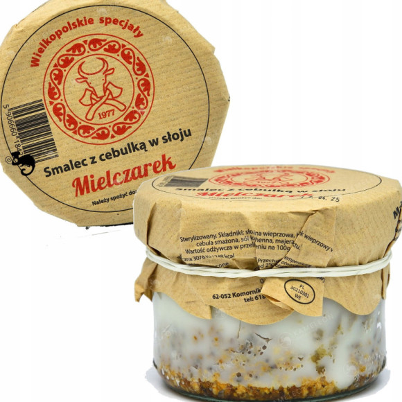 SMALEC Z CEBULKĄ W SŁOJU słoiku SMALCZYK na pieczywo 180G 0,18KG MIELCZAREK