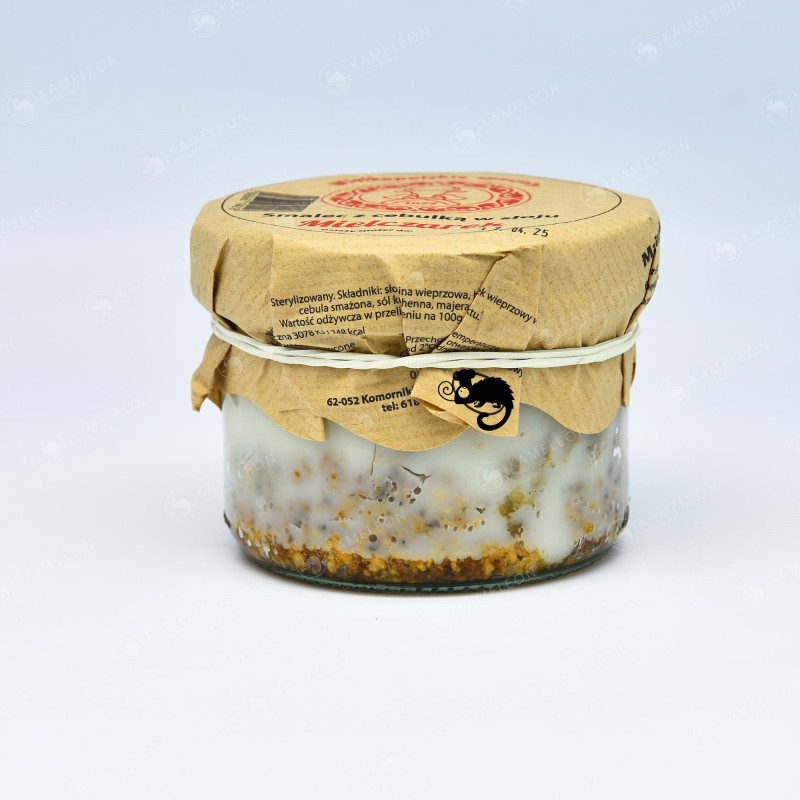 SMALEC Z CEBULKĄ W SŁOJU słoiku SMALCZYK na pieczywo 180G 0,18KG MIELCZAREK