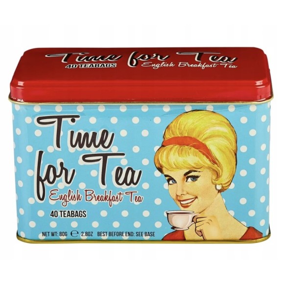 PUSZKA METALOWA herbatę ENGLISH TEA niebieska 25g