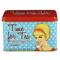 PUSZKA METALOWA herbatę ENGLISH TEA niebieska 25g