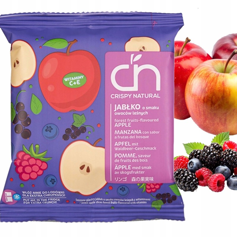 CRISPY NATURAL Jabłko suszone o smaku RÓŻY I LICZI chipsy