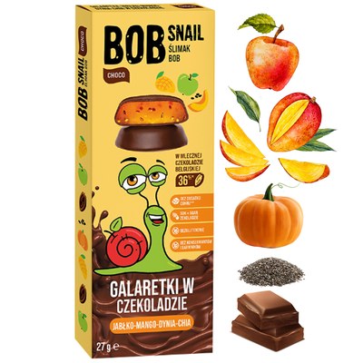 BOB SNAIL JELLY W CZEKOLADZIE MANGO DYNIA CHIA 27g