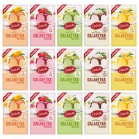 DELECTA GALARETKA MLECZNA mix BANAN GRUSZKA MORELA MALINA