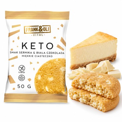 Frank&Oli KETO CIASTECZKO SERNIK I BIAŁA CZEKOLADA bez