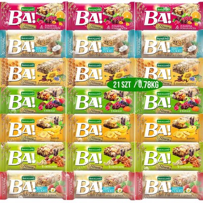 BAKALLAND BA Zdrowy BATON ZBOŻOWY mix smaków 21szt