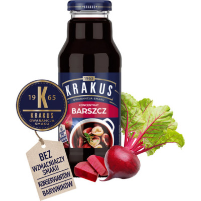 BARSZCZ CZERWONY zupa KONCENTRAT BARSZCZU CZERWONEGO KRAKUS 300ml 0,3L