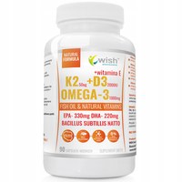 Wish WITAMINA K2+D3 K2 + D3 MK7 + E + OMEGA 3 - 90kaps