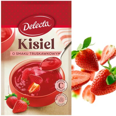 Delecta KISIEL TRUSKAWKOWY bez dodatku cukru 38G