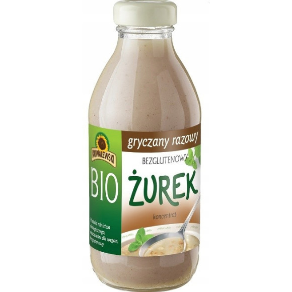 BIO ŻUREK GRYCZANY RAZOWY BEZGLUTENOWY KONCENTRAT 320ML na 0,9L KOWALEWSKI BIO ŻUREK GRYCZANY RAZOWY BEZGLUTENOWY KONCENTRAT 320ML na 0,9L KOWALEWSKI