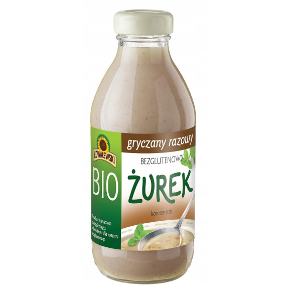 BIO ŻUREK GRYCZANY RAZOWY BEZGLUTENOWY KONCENTRAT 320ML na 0,9L KOWALEWSKI BIO ŻUREK GRYCZANY RAZOWY BEZGLUTENOWY KONCENTRAT 320ML na 0,9L KOWALEWSKI
