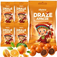 Skawa DRAŻE APACZE cukierki smak pomarańczowy 70g x 5szt