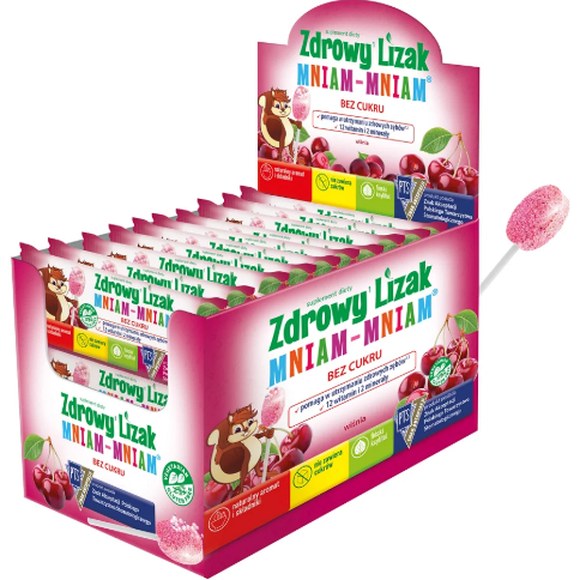 LIZAK WIŚNIOWY 40 sztuk MNIAM MNIAM Starpharma 12 witamin +