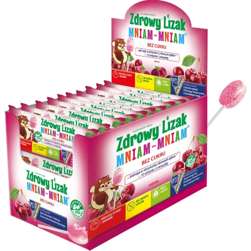 LIZAK WIŚNIOWY 40 sztuk MNIAM MNIAM Starpharma 12 witamin +