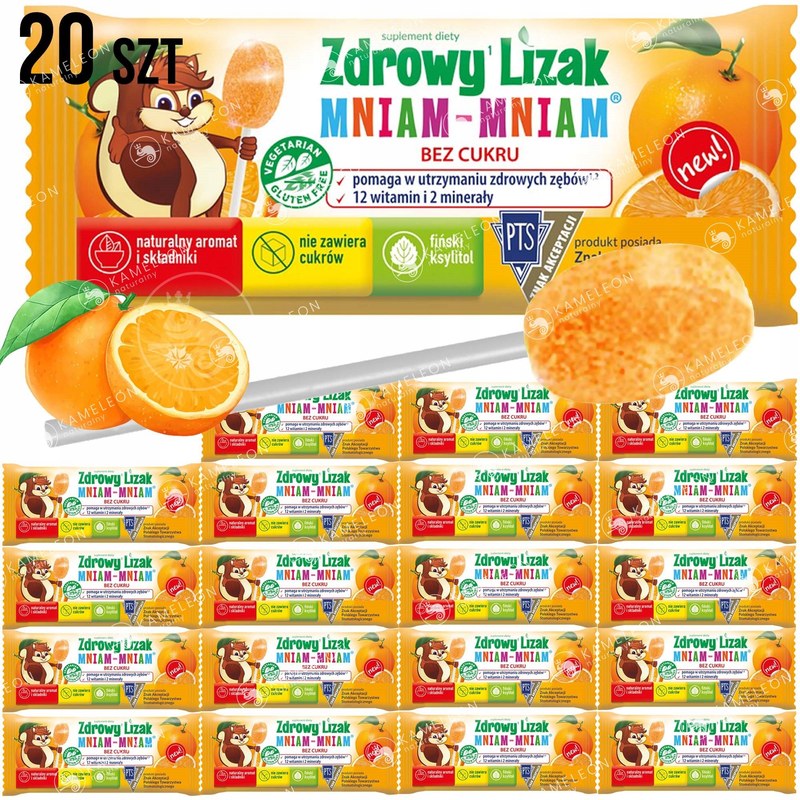 LIZAK POMARAŃCZOWY POMARAŃCZA z Witaminami BEZ CUKRU eko
