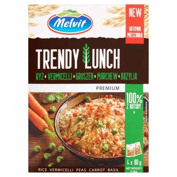 Melvit TRENDY LUNCH RYŻ VERMICELLI GROSZEK MARCHEW BAZYLIA