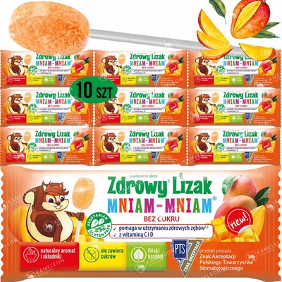 LIZAK MANGO Z WITAMINAMI C i D 10sztuk Bez Cukru STARPHARMA