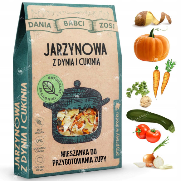 DANIA BABCI ZOSI ZUPA JARZYNOWA Z DYNIĄ i CUKINIĄ wegańska bez konserwantów DANIA BABCI ZOSI ZUPA JARZYNOWA Z DYNIĄ i CUKINIĄ wegańska bez konserwantów