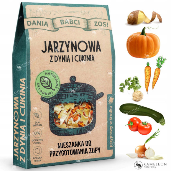 DANIA BABCI ZOSI ZUPA JARZYNOWA Z DYNIĄ i CUKINIĄ wegańska bez konserwantów DANIA BABCI ZOSI ZUPA JARZYNOWA Z DYNIĄ i CUKINIĄ wegańska bez konserwantów