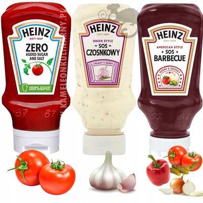 3x HEINZ ZESTAW GRILL KETCHUP ZERO BEZ CUKRU SOLI + SOS