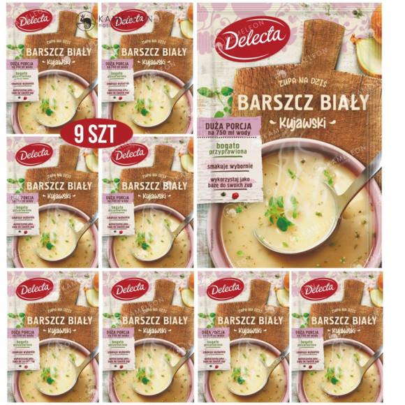 Delecta ZUPA W PROSZKU BARSZCZ BIAŁY KUJAWSKI 9szt Delecta ZUPA W PROSZKU BARSZCZ BIAŁY KUJAWSKI 9szt