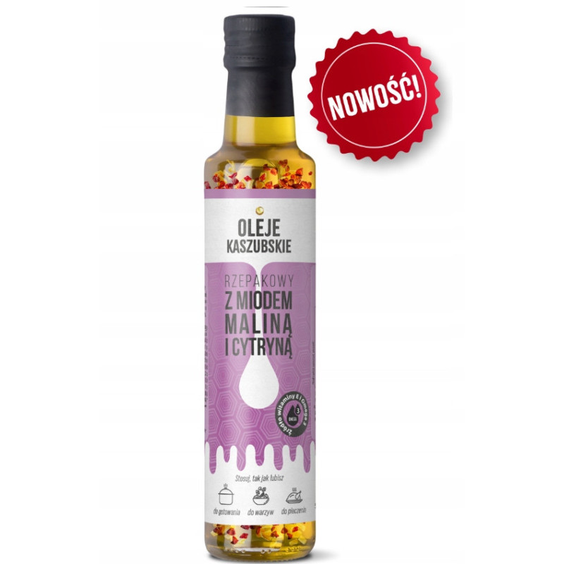 5X OLEJ RZZEPAKOWY SMAKOWY Z MIODEM i dodatkami 250ml x 5 mix smaków 1,25L