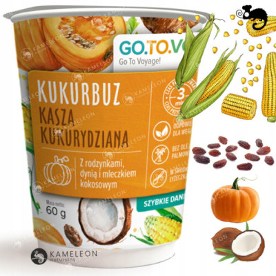 GOTOVO szybkie danie KUKURBUZ KASZA KUKURYDZIANA RODZYNKI DYNIA KOKOS 60g