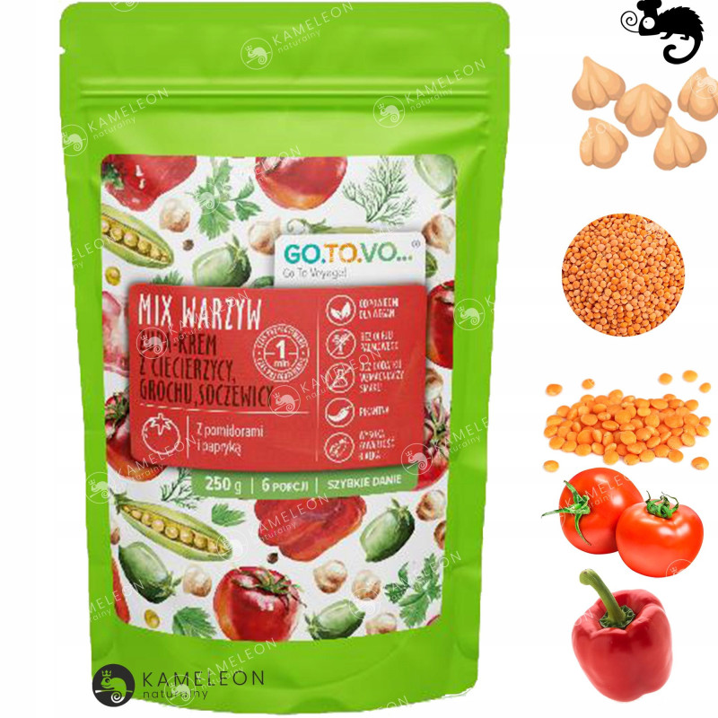 GOTOVO szybkie danie MIX WARZYW ZUPA KREM Z CIECIERZYCY GROCHU 250g 6porcji