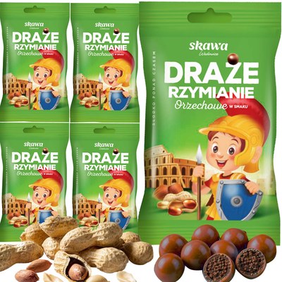 Skawa DRAŻE RZYMIANIN cukierki orzechowe orzech 70g x 5szt