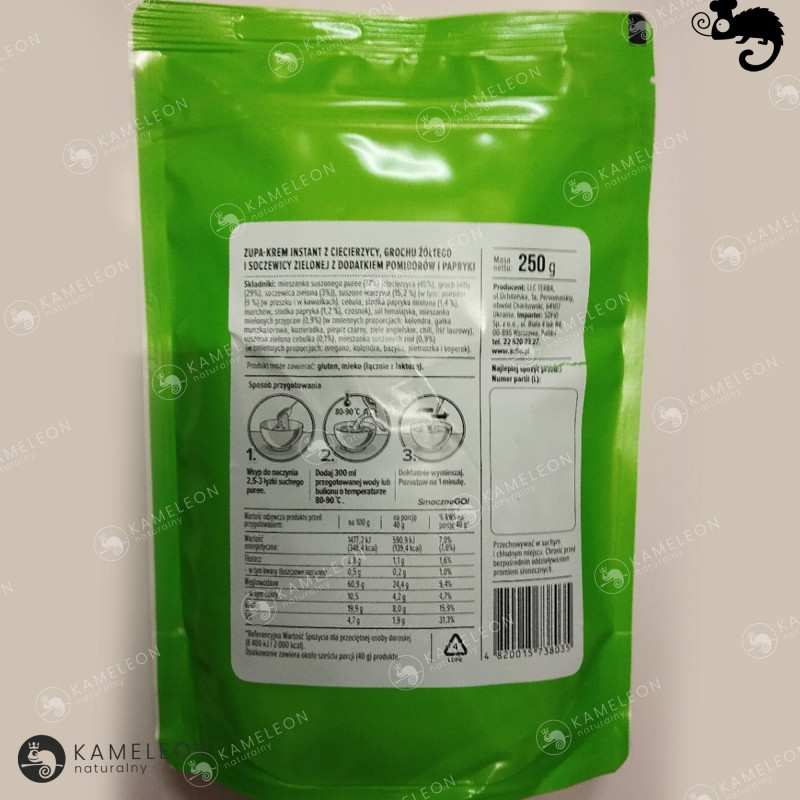 GOTOVO szybkie danie MIX WARZYW ZUPA KREM Z CIECIERZYCY GROCHU 250g 6porcji