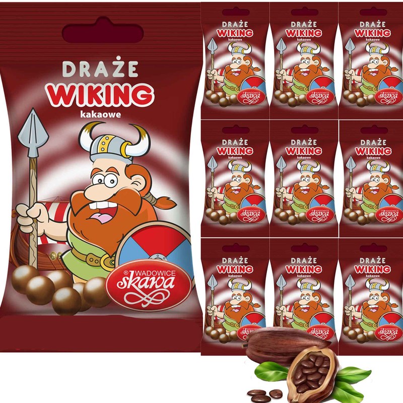 Skawa DRAŻE WIKINGOWIE cukierki słodycze kakaowe 70g x10szt