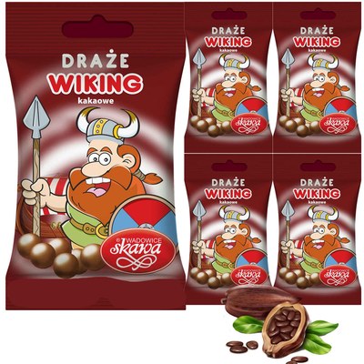 Skawa DRAŻE WIKINGOWIE cukierki kakaowe kakao 70g x 5szt