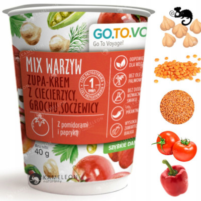 GOTOVO szybkie danie MIX WARZYW ZUPA KREM Z CIECIERZYCY GROCHU w kubku 40g
