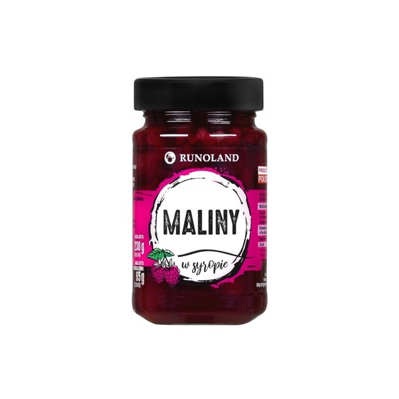 Runoland MALINY w SYROPIE do herbaty deserów MALINA OWOC