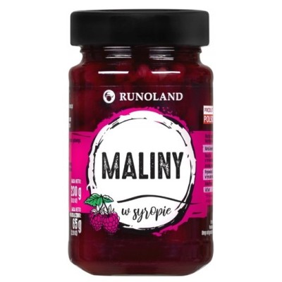 Runoland MALINY w SYROPIE do herbaty deserów MALINA OWOC