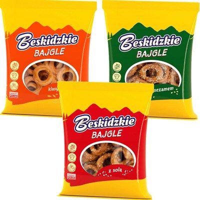 3x BESKIDZKIE BAJGLE KLASYCZNE + Z SEZAMEM + Z SOLĄ mix