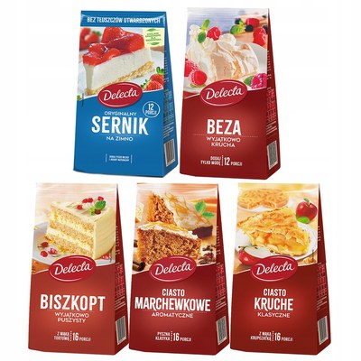 Delecta ZESTAW MIX 5x CIASTO MARCHEWKOWE + BEZA + KRUCHE +