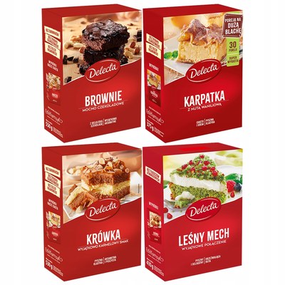 Delecta ZESTAW MIX 4x CIASTO zestaw BROWNIE + KARPATKA +