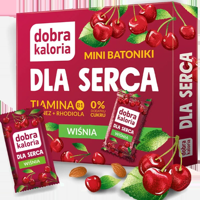 Dobra kaloria MINI BATONIKI DLA SERCA wiśniowe 0 cukru 102g