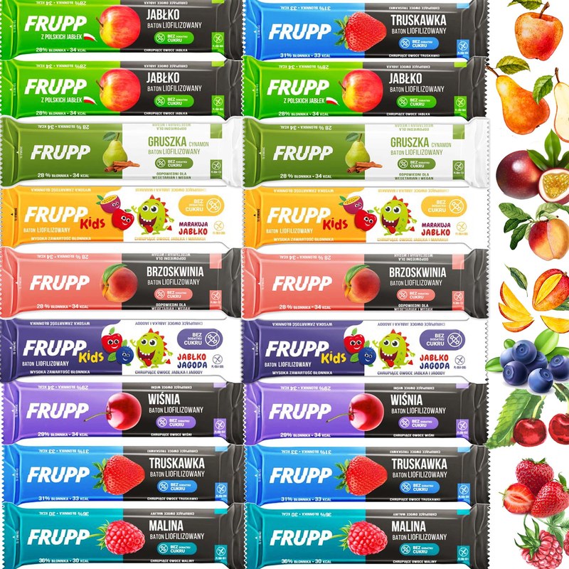Celiko FRUPP BATON LIOFILIZOWANY bez Cukru MIX SMAKÓW x18