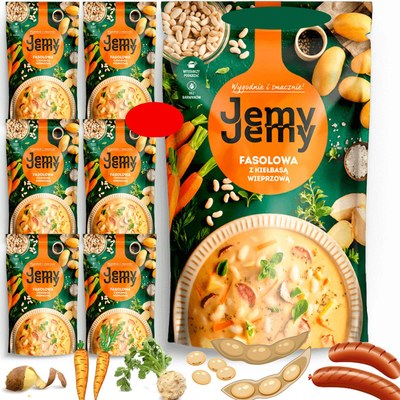 JEMY JEMY ZUPA FASOLOWA Z KIEŁBASĄ 450G x7 3,15KG!