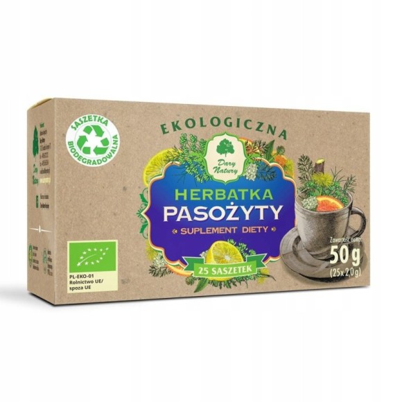 Dary Natury HERBATKA W SASZETKACH PASOŻYTY 25 saszetek x 2G