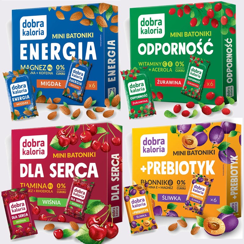 DOBRA KALORIA 4x MINI BATONIKI Energia Odporność Dla Serca