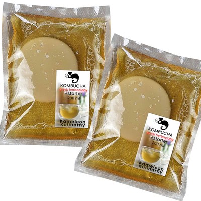 KAMELEON KULINARNY 2x GRZYBEK HERBACIANY scoby KOMBUCHA +