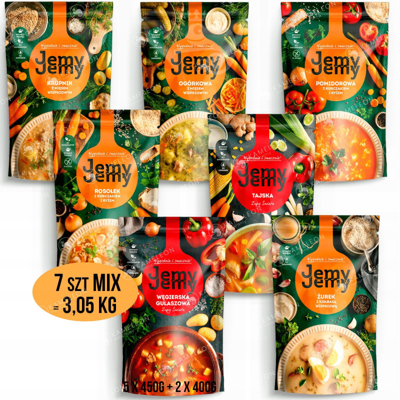 JEMY JEMY gotowe danie GOTOWA ZUPA ZESTAW II MIX SMAKÓW 7 sztuk x 450G 3KG