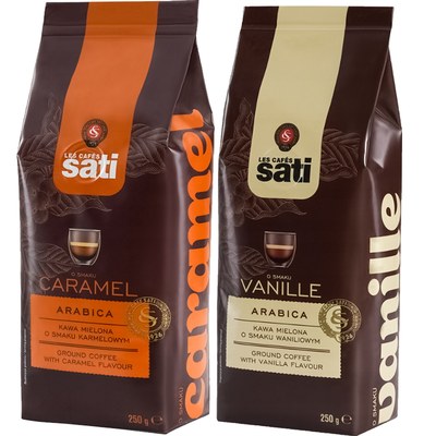 SATI KAWA zestaw CARMEL karmelowa 250g + VANILLE waniliowa