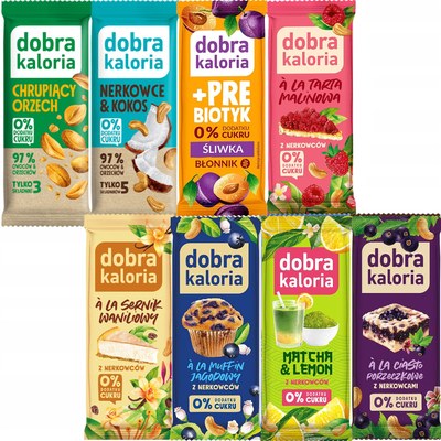 DOBRA KALORIA - BATON BATONIKI bez dodatku cukru mix 8 szt