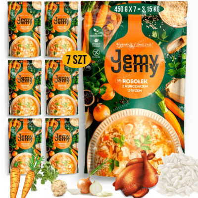 JEMY JEMY gotowe danie zupa ROSÓŁ ROSOŁEK Z KURCZAKIEM 450g x 7szt 3,15KG