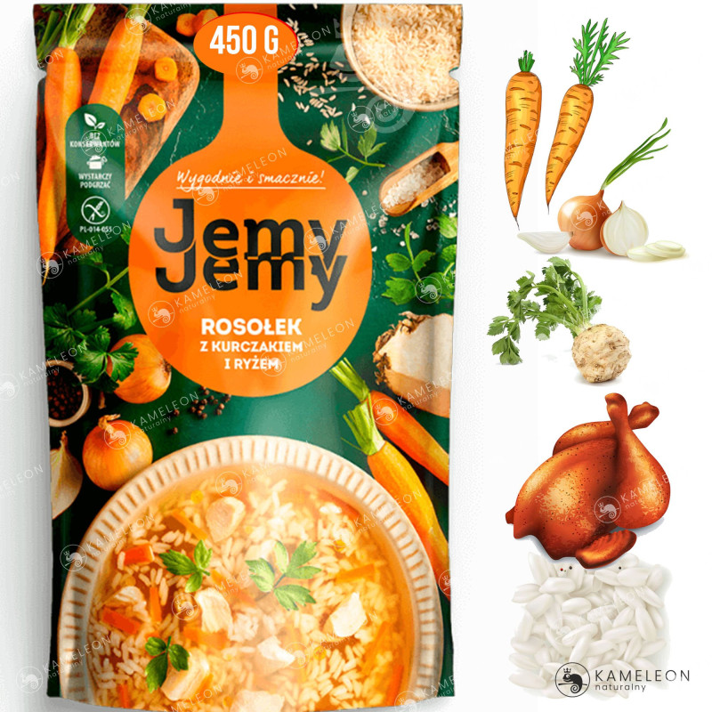 JEMY JEMY gotowe danie zupa ROSÓŁ ROSOŁEK Z KURCZAKIEM 450g x 7szt 3,15KG